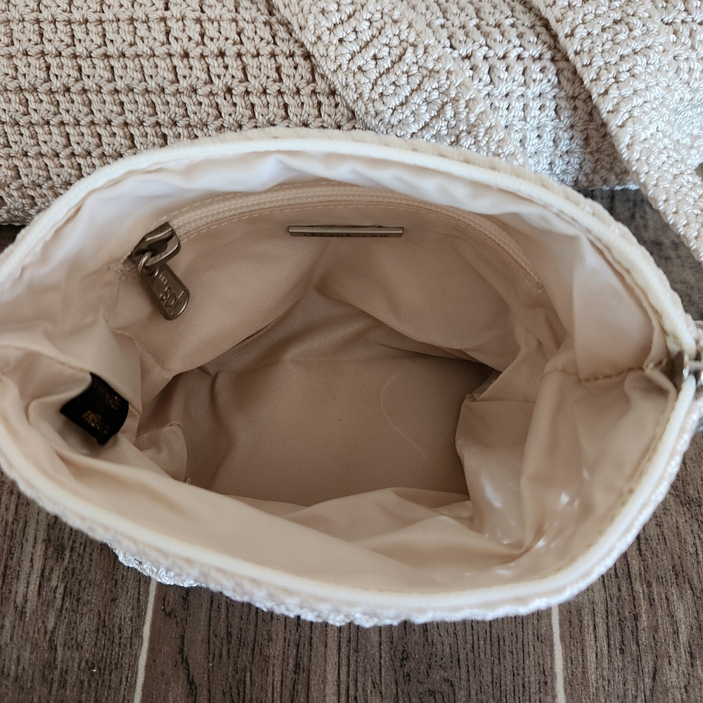 The Sak Crochet Knit Shoulder Bag and Pouch in Beige - Picture 9 of 9